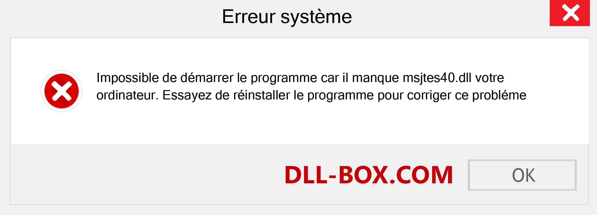 Le fichier msjtes40.dll est manquant ?. Télécharger pour Windows 7, 8, 10 - Correction de l'erreur manquante msjtes40 dll sur Windows, photos, images